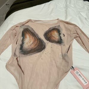 Sheer Artistic Bodysuit in Earthy Tones